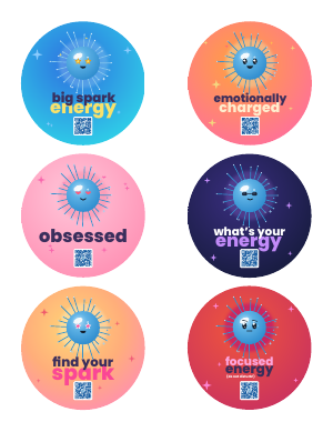 Sticker sheet with all 15 designs